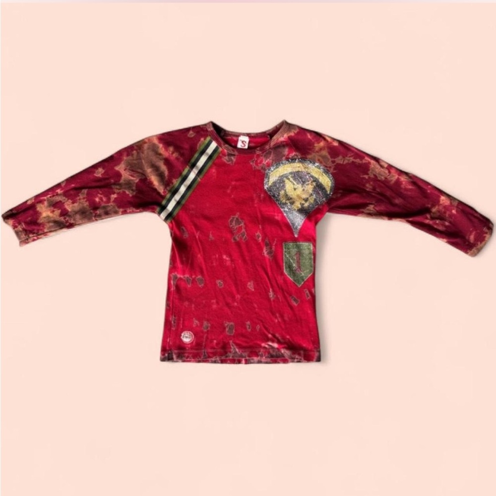 SPY Red and Brown Tie-Dye Baby Tee Y2K Style #90svibes #grunge #skater